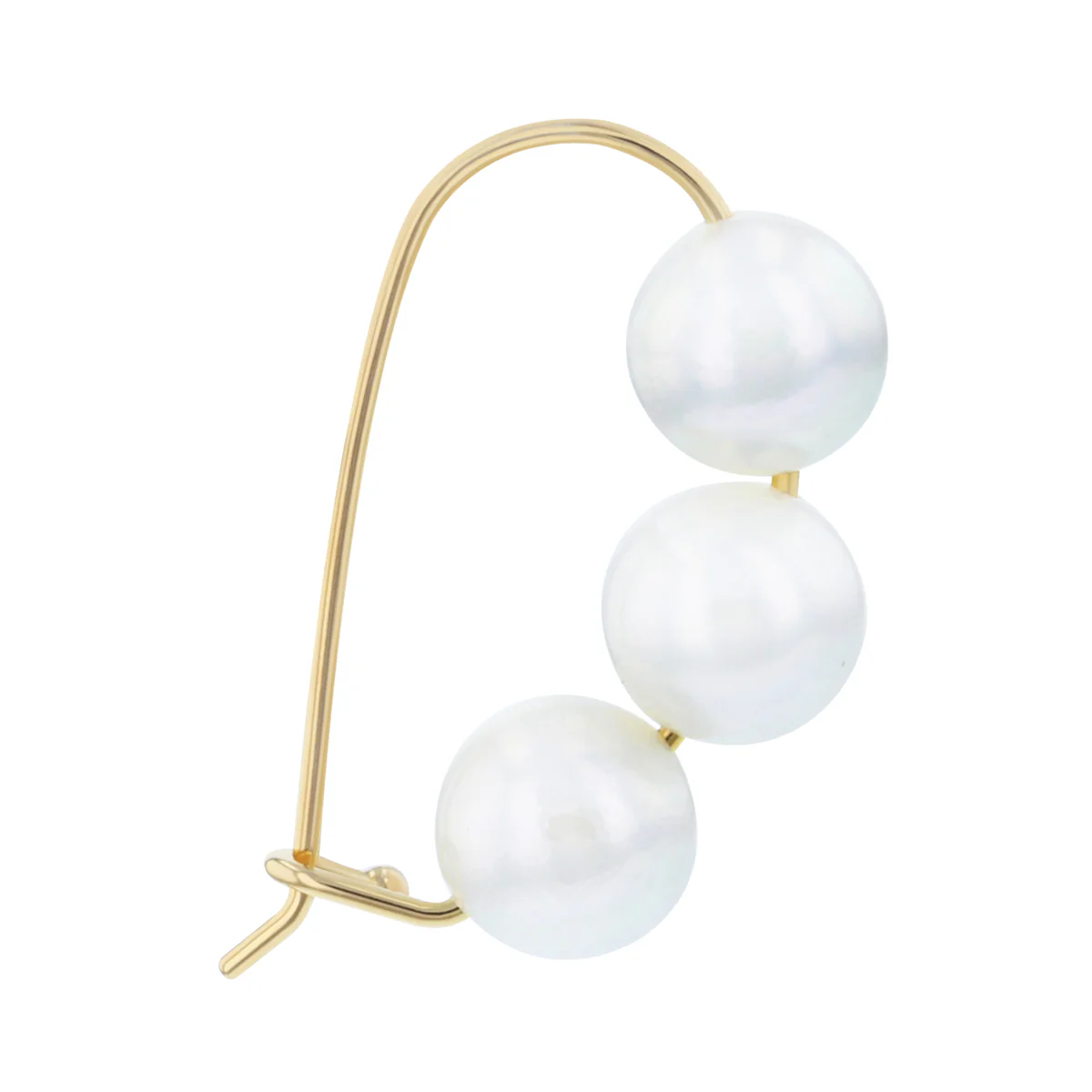 Mizuki Sea of Beauty Collection Medium Akoya  Safety Pin Earrings | 14K Yellow Gold - Image 3