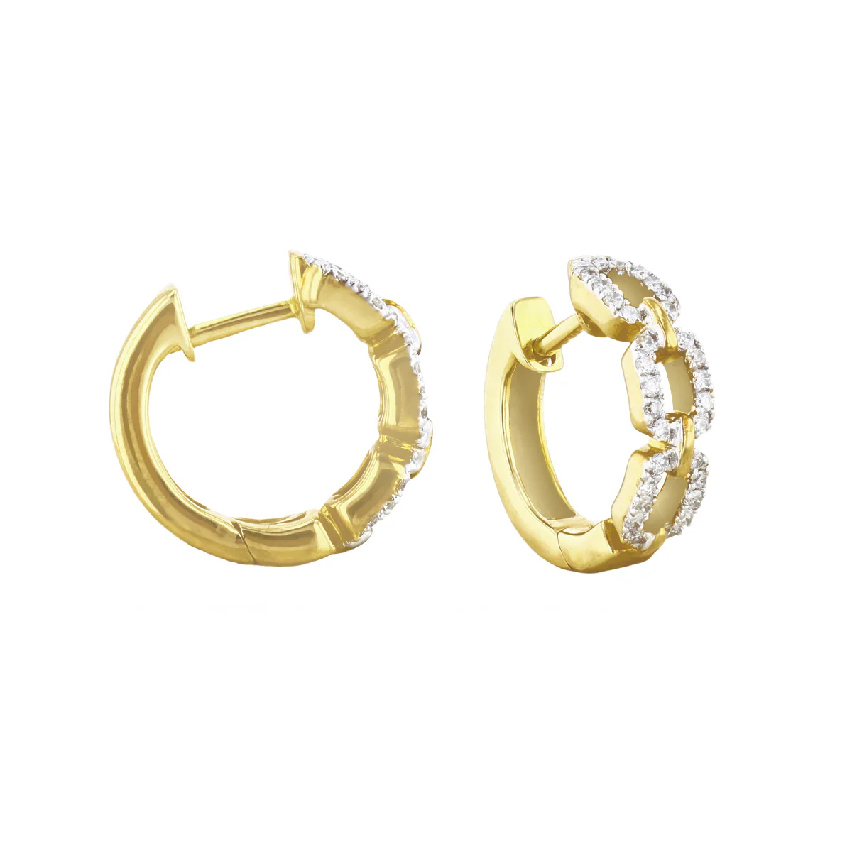 Everyday Diamonds Collection 0.25ct Diamond Curb Huggies | 9K Yellow Gold - Image 3