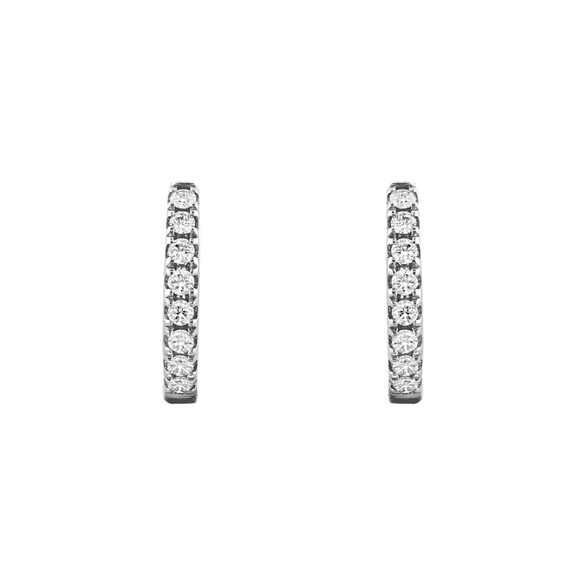 Everyday Diamonds 9.8mm Diamond Hoop Earrings |  9K White Gold - Image 2