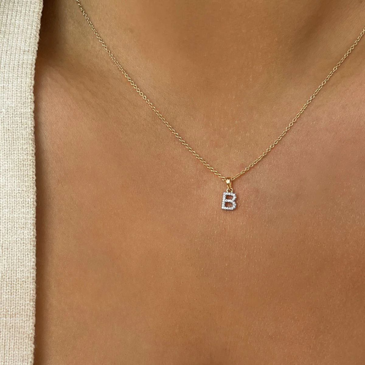 Everyday Diamonds Collection Diamond Letter Necklace | 9K Yellow Gold - Image 4