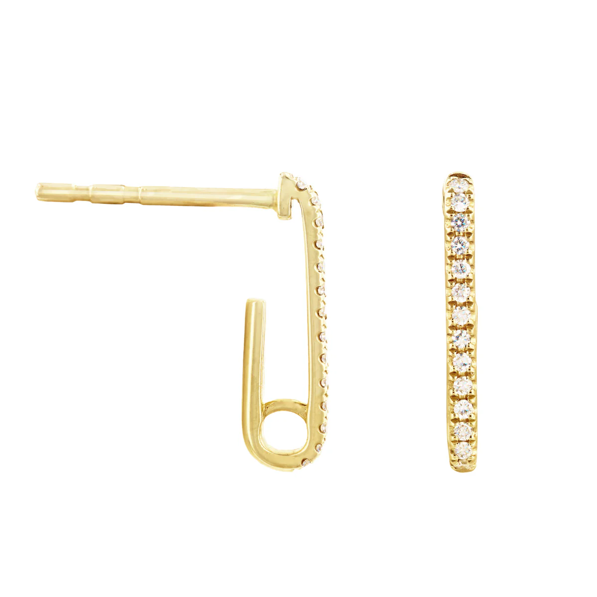 Everyday Diamonds Collection Diamond Link Earrings | 14K Yellow Gold - Image 3