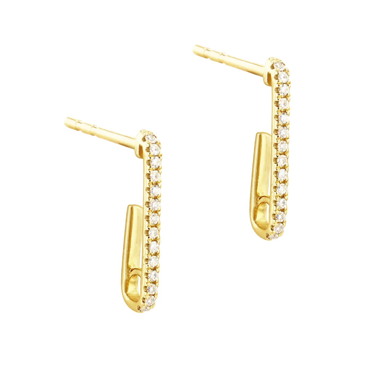 Everyday Diamonds Collection Diamond Link Earrings | 14K Yellow Gold - Image 4