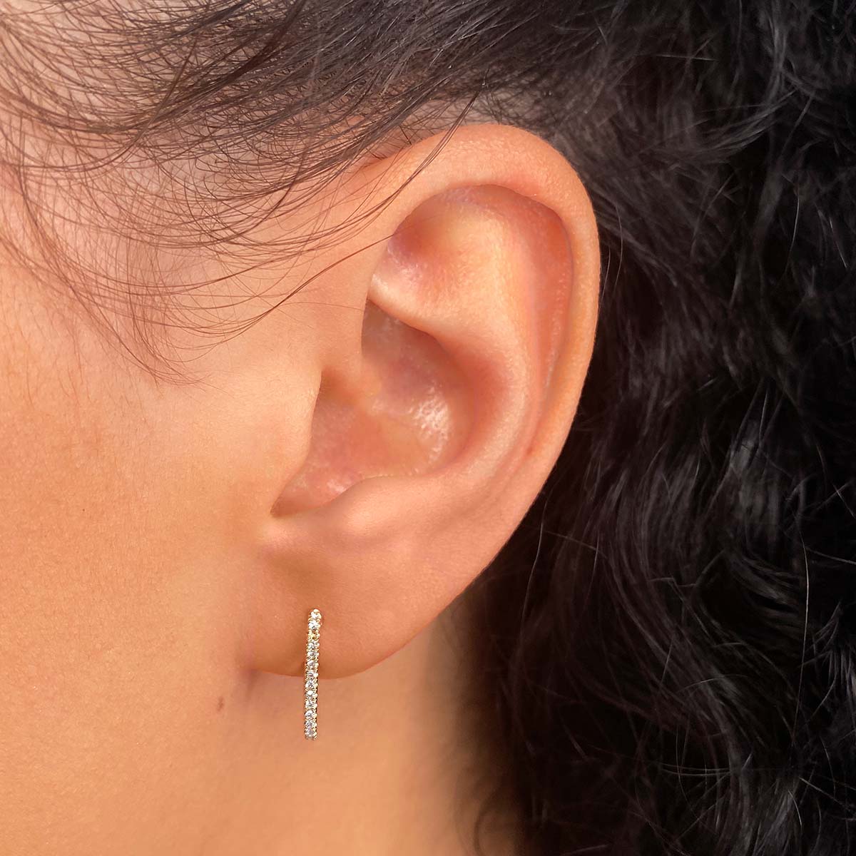 Everyday Diamonds Collection Diamond Link Earrings | 14K Yellow Gold - Image 6