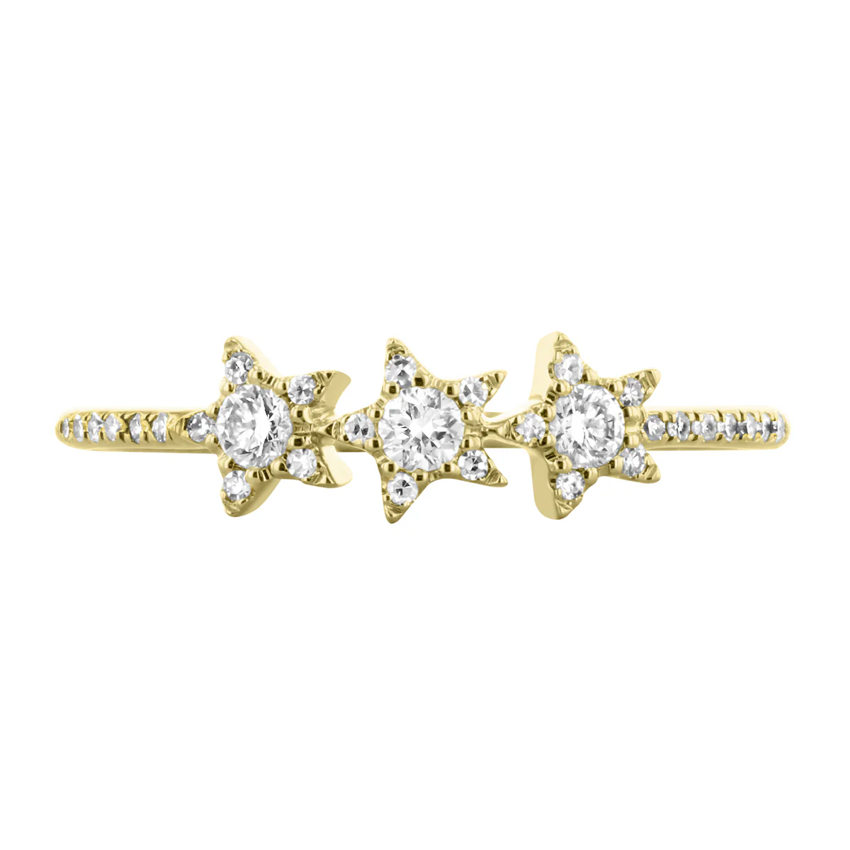 Everyday Diamonds Collection Diamond Triple Star Ring | 14K Yellow Gold - Image 2