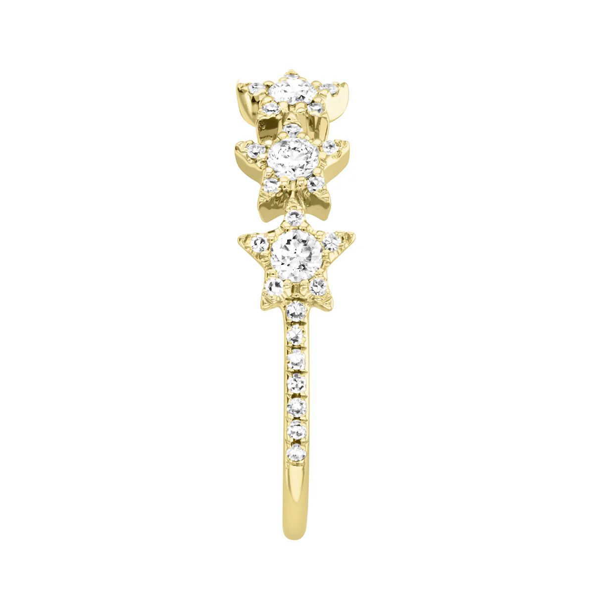 Everyday Diamonds Collection Diamond Triple Star Ring | 14K Yellow Gold - Image 3