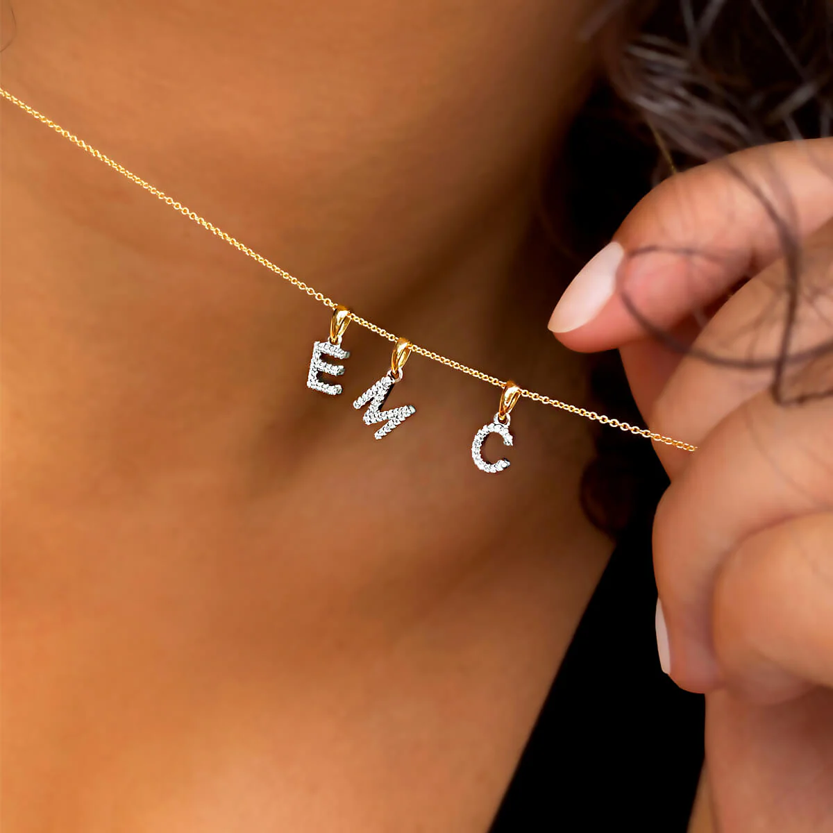 Everyday Diamonds Collection Diamond Letter Necklace | 9K Yellow Gold - Image 6