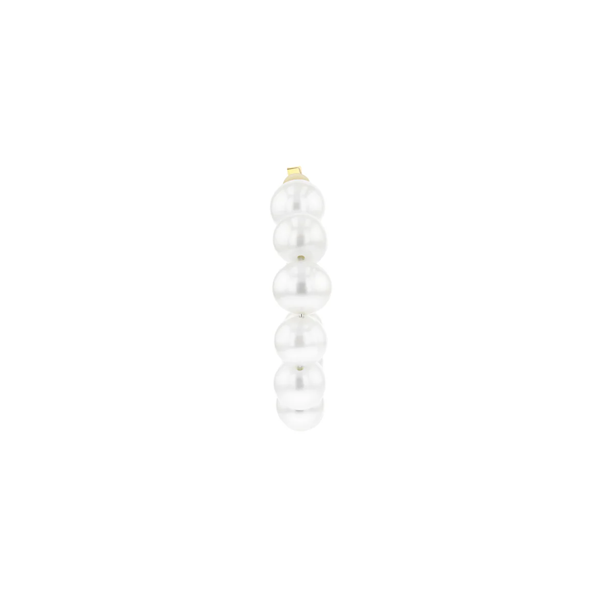 New York Collection Graduated Pearl Hoop Earrings | 14K Yellow Gold - Image 3