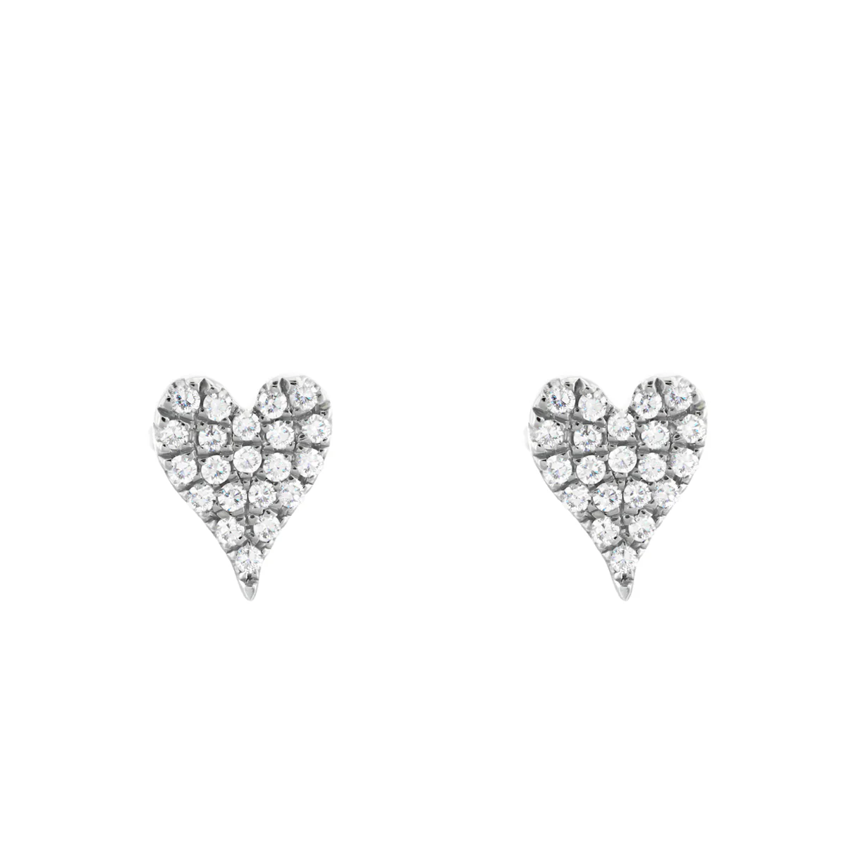 Everyday Diamonds Collection Pave Diamond Heart Earrings | 14K White Gold - Image 3