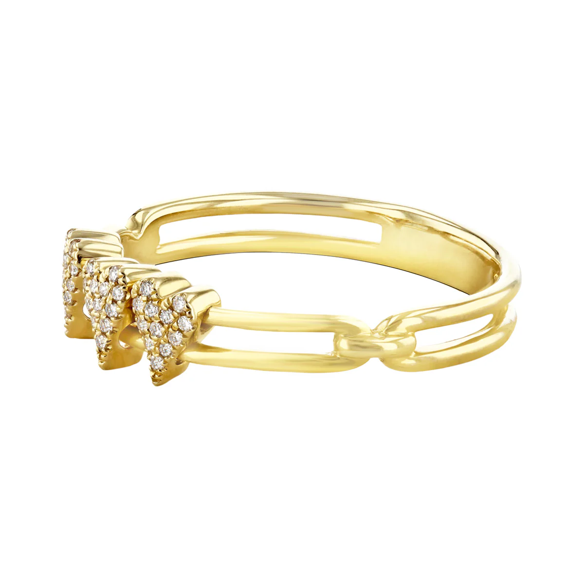 Everyday Diamonds Collection Pave Diamond Heart Slider Ring  | 14K Yellow Gold - Image 3