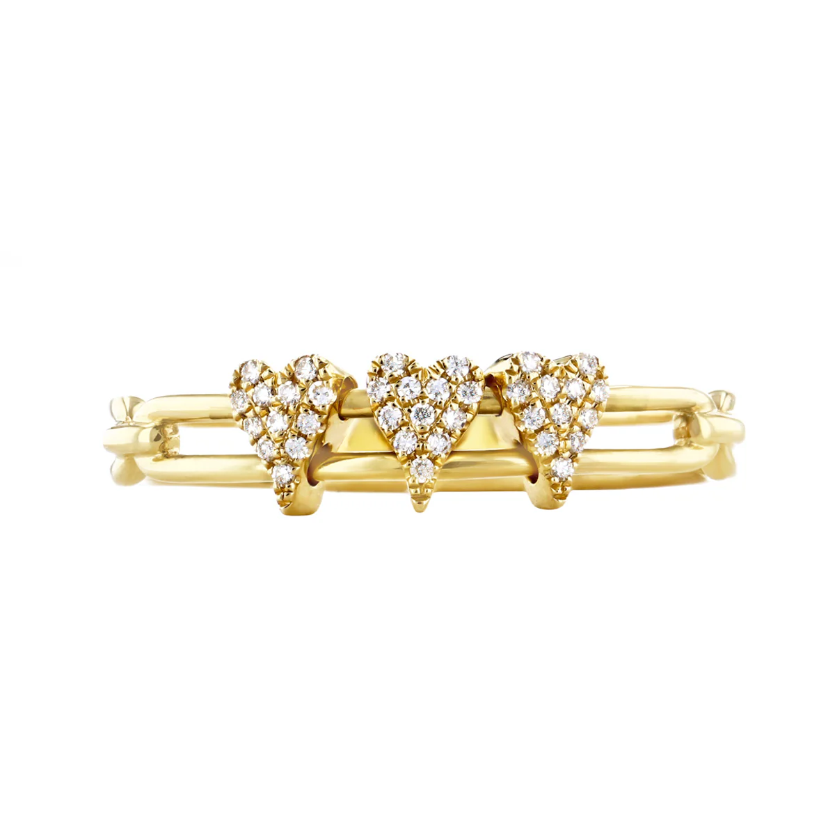 Everyday Diamonds Collection Pave Diamond Heart Slider Ring  | 14K Yellow Gold - Image 6