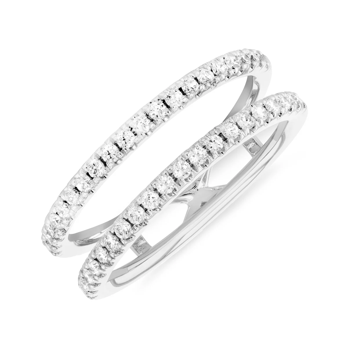 Everyday Diamonds Collection Odette Open Double Row Diamond Eternity Ring | 18K White Gold - Image 6
