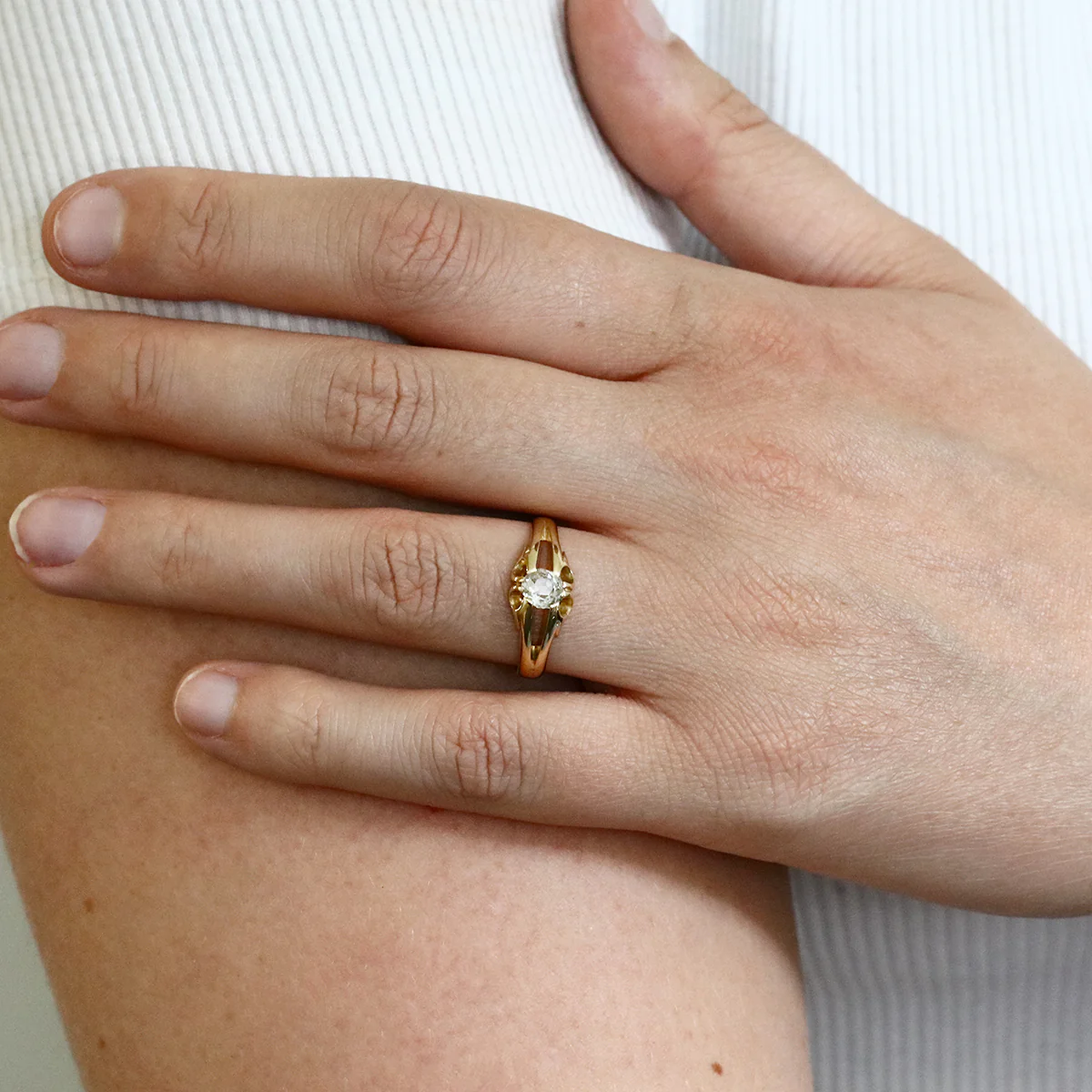 Old Brilliant Signet Ring | Pre-Loved | 18K Yellow Gold - Image 6