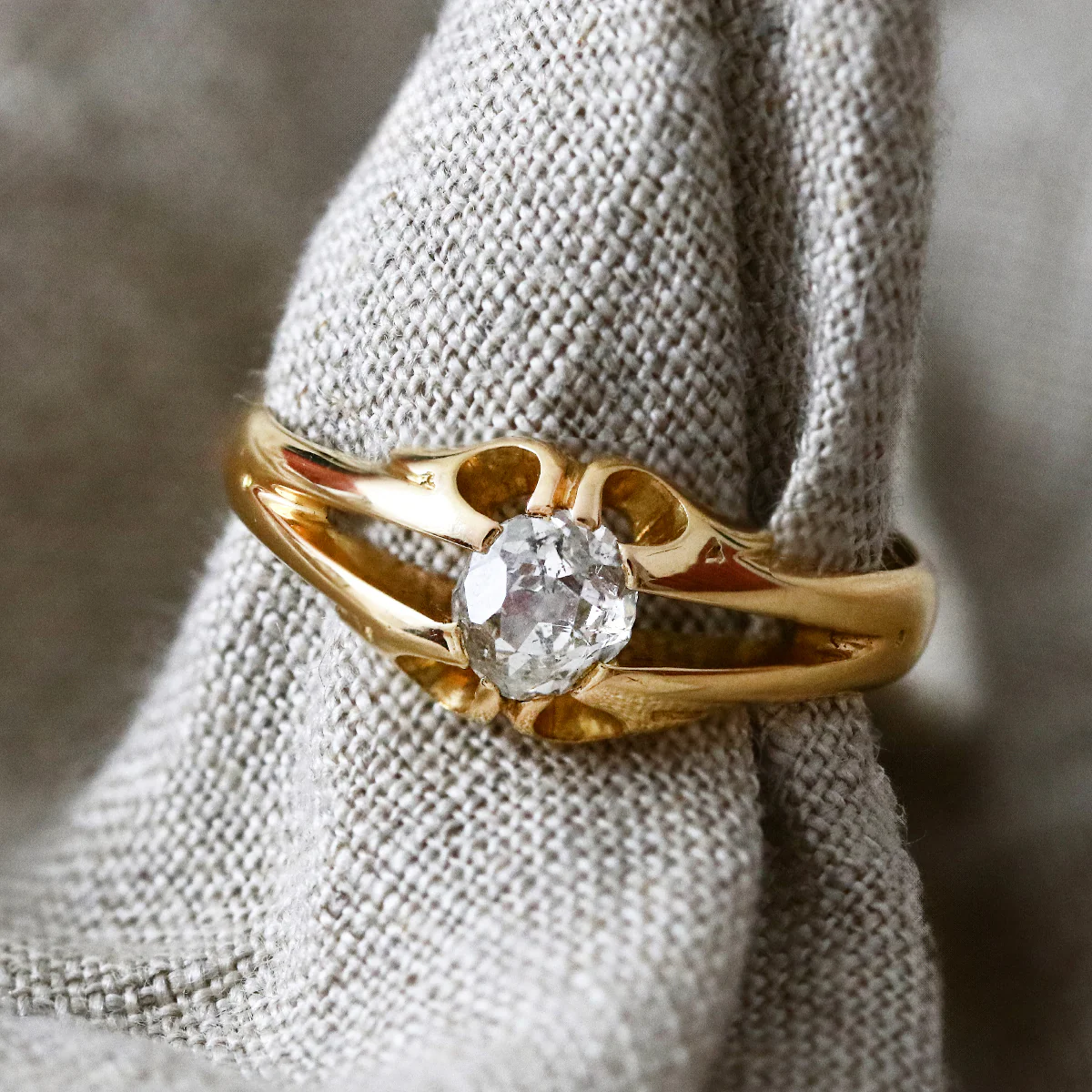 Old Brilliant Signet Ring | Pre-Loved | 18K Yellow Gold - Image 9