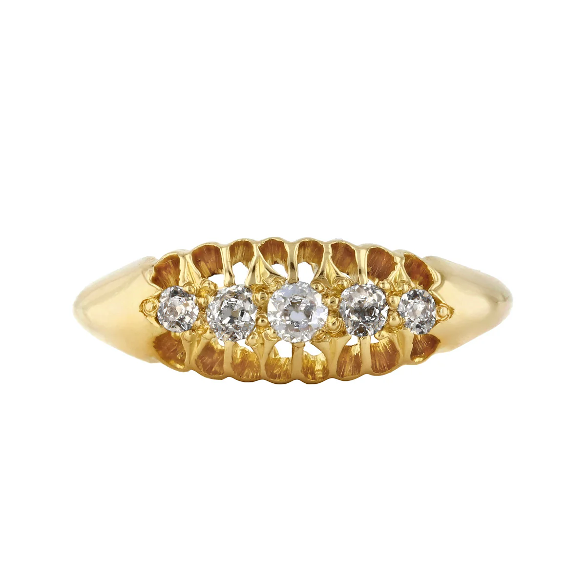 Old Cut Diamond Five stone Ring | Pre-Loved | 18K Yellow Gold - Image 2