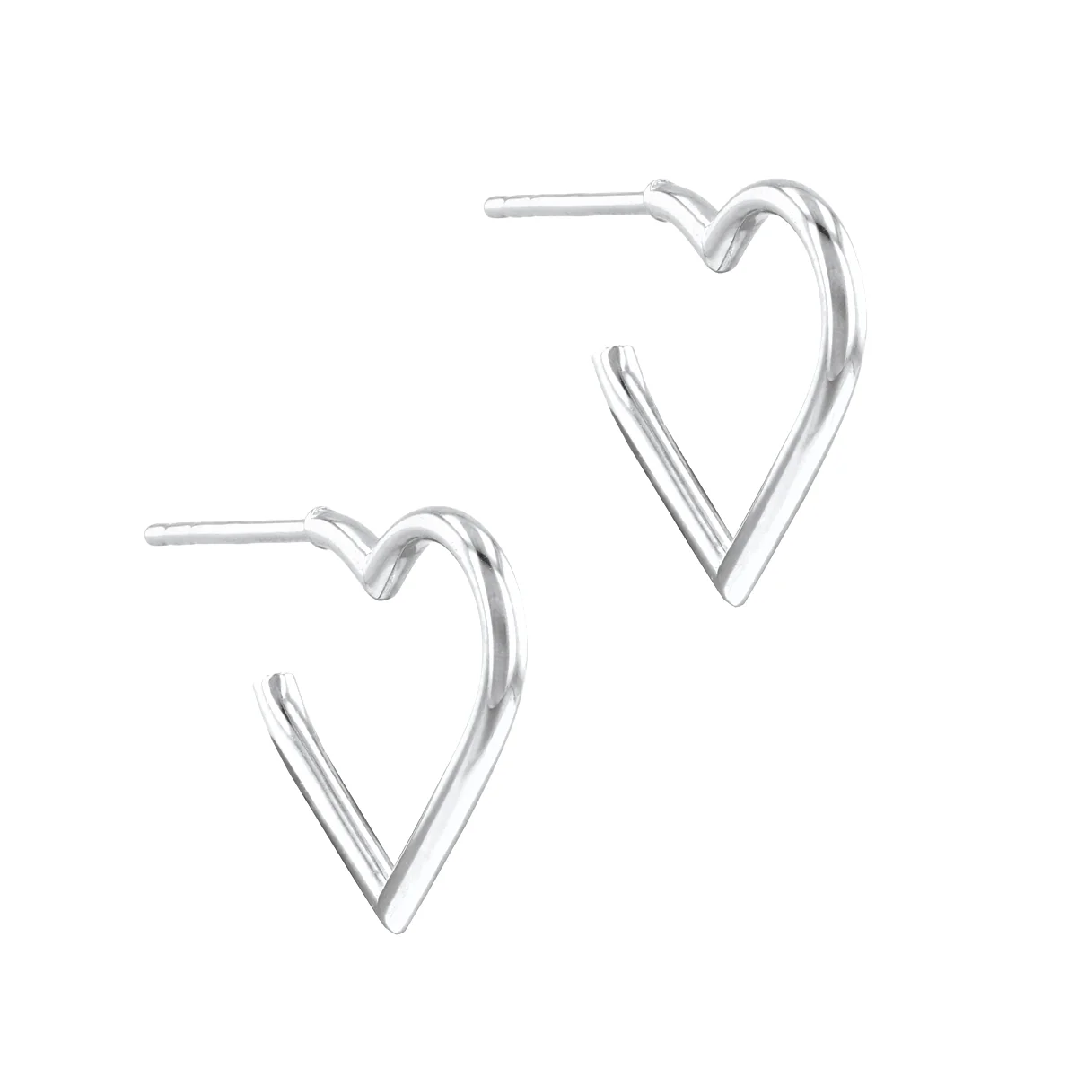 Open Heart hoop Earrings | 9K White Gold - Image 3