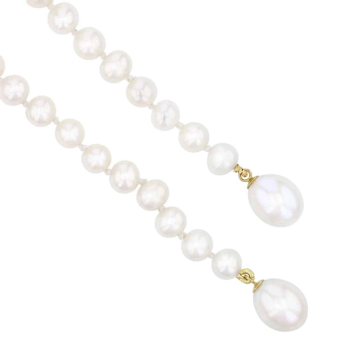 Pearlessence Collection 32" Cultured 6–6.5mm River Pearl Lariat Necklace with Shortener Clasp | 9K Yellow Gold - Image 4