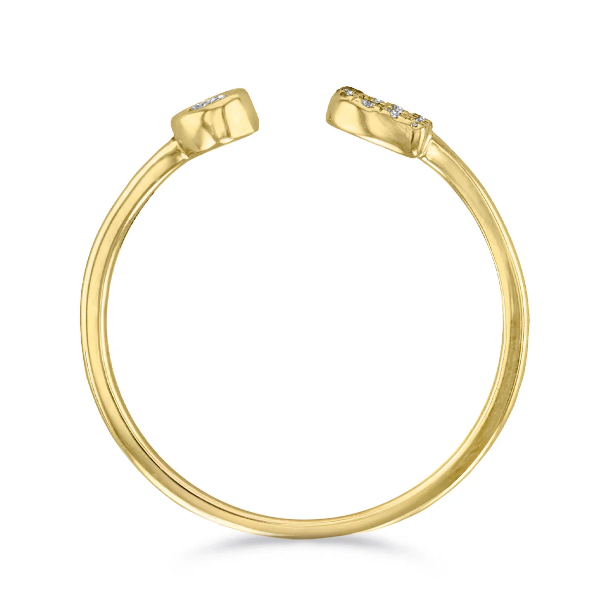 Personalised 'B' Initial Open Cuff Ring | 9K Yellow Gold - Image 4