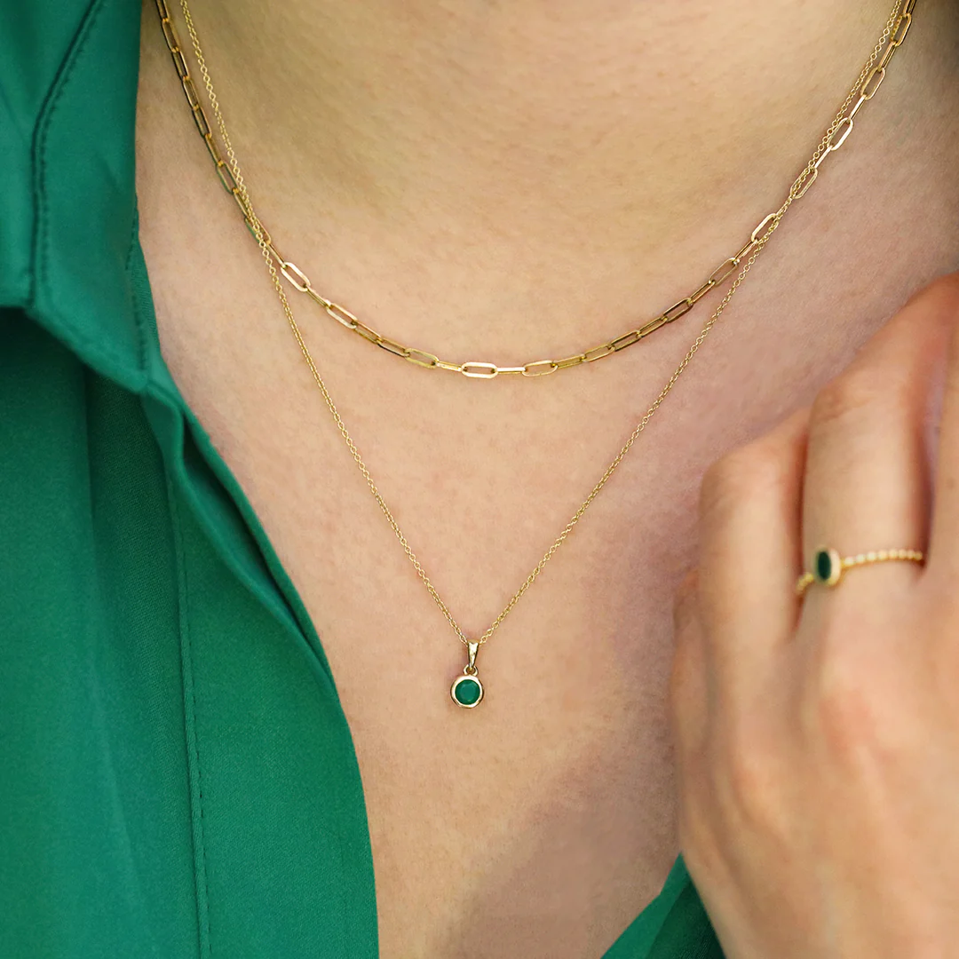 Personalised Birthstone Rubover Pendant | 9K Yellow Gold - Image 3