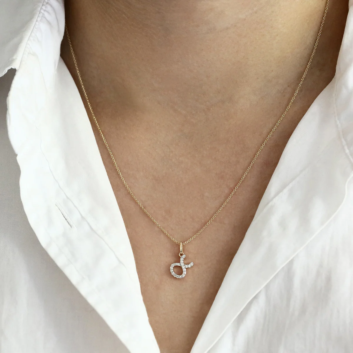 Personalised Diamond Zodiac Pendant | 9K Yellow Gold - Image 4