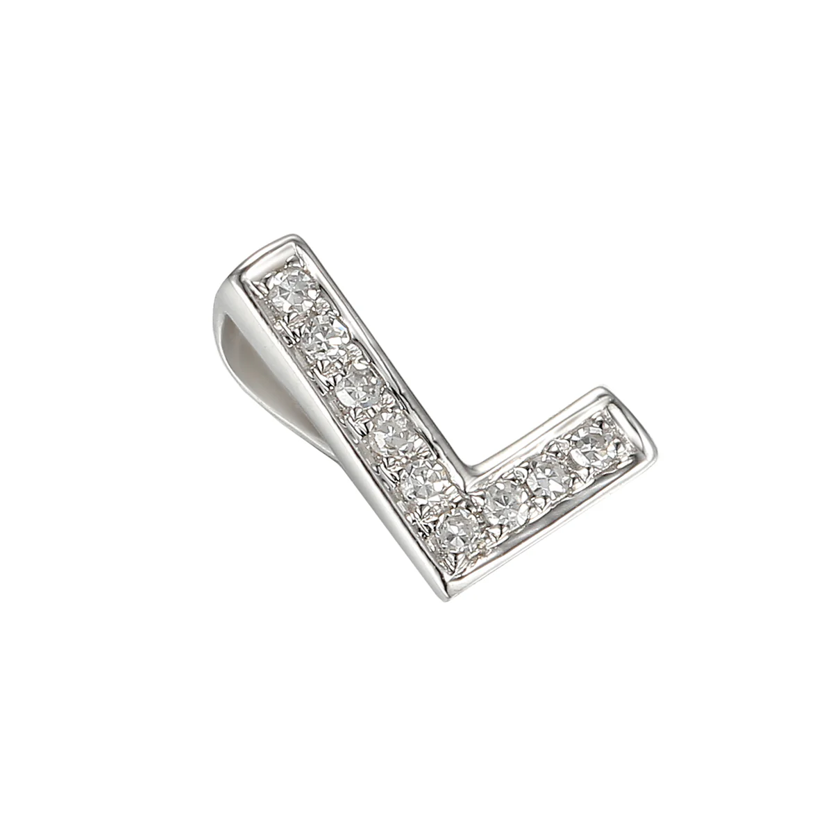 Personalised Luxury Diamond Letter Necklace | 9K White Gold - Image 14