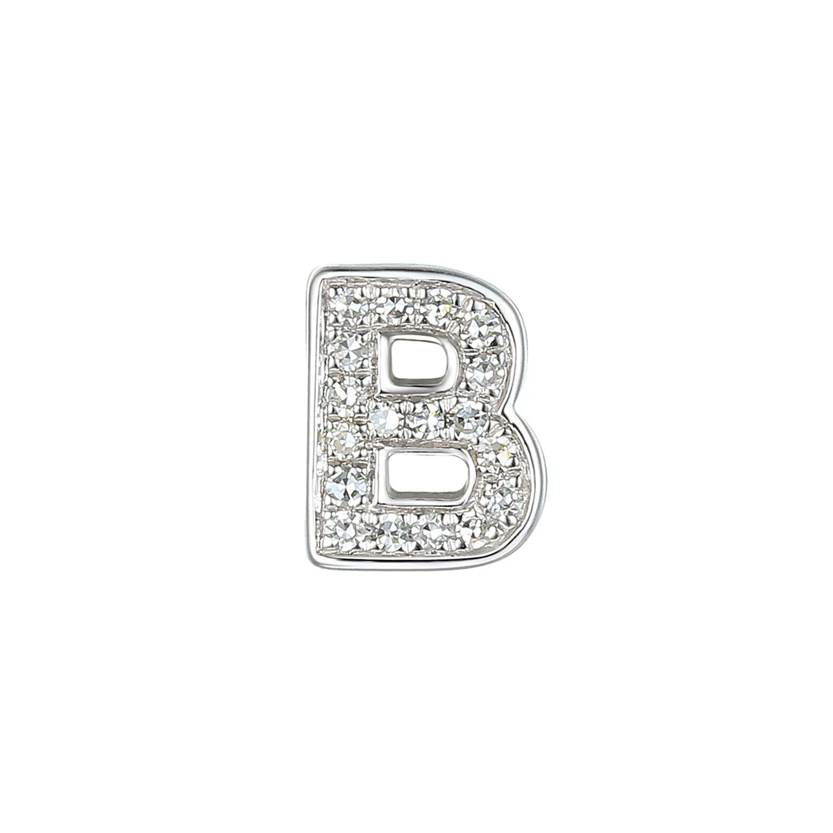 Personalised Luxury Diamond Letter Necklace | 9K White Gold - Image 2