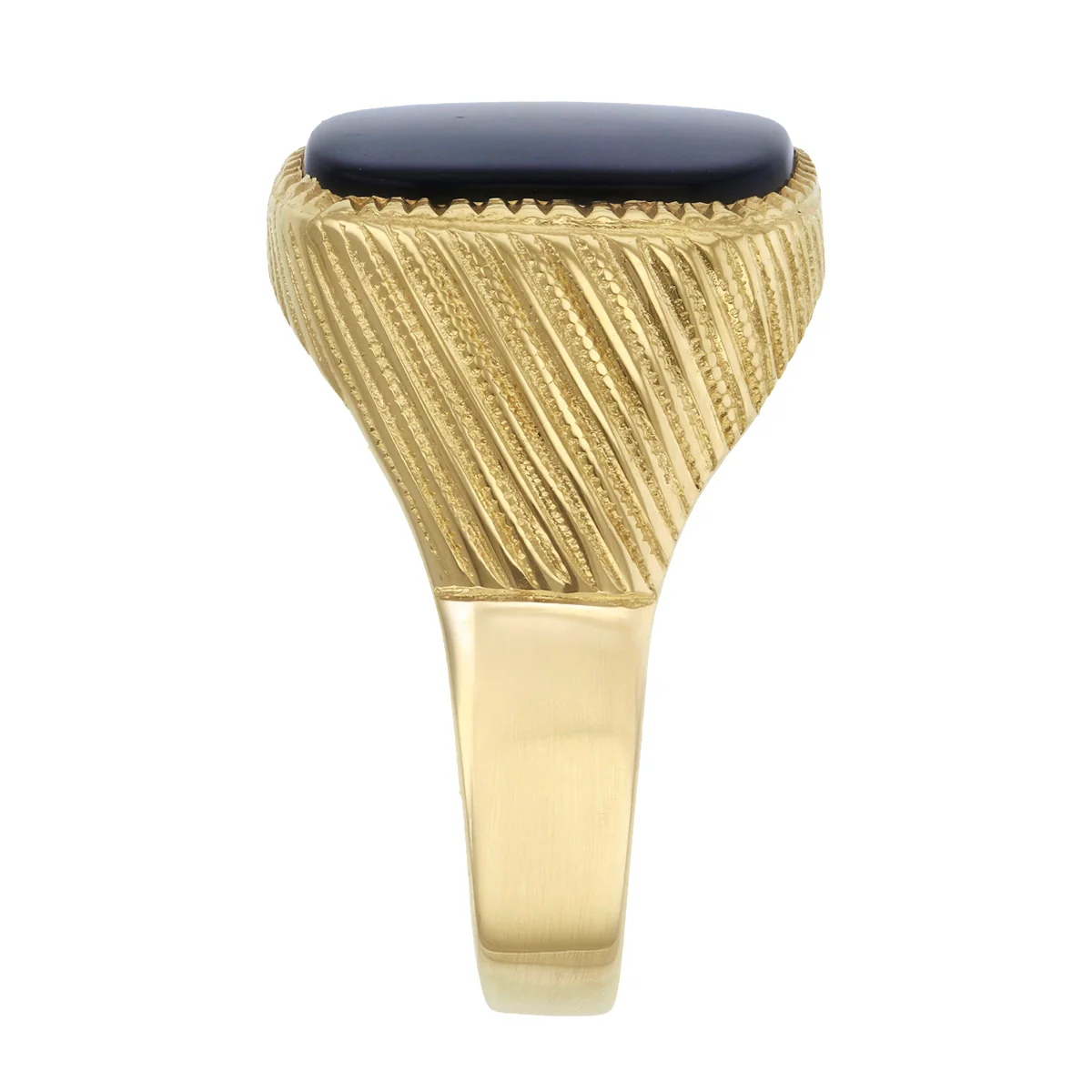 Rectangular Onyx Signet Ring | Pre-Loved | 9K Yellow Gold - Image 4