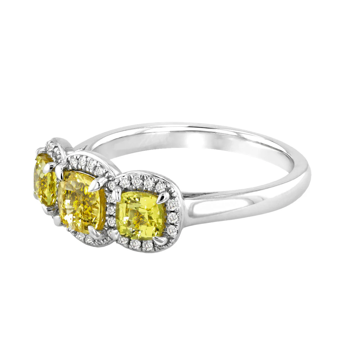 Riviera Collection 1.06ct Yellow Sapphire & Diamond Triple Halo Ring | Platinum - Image 3