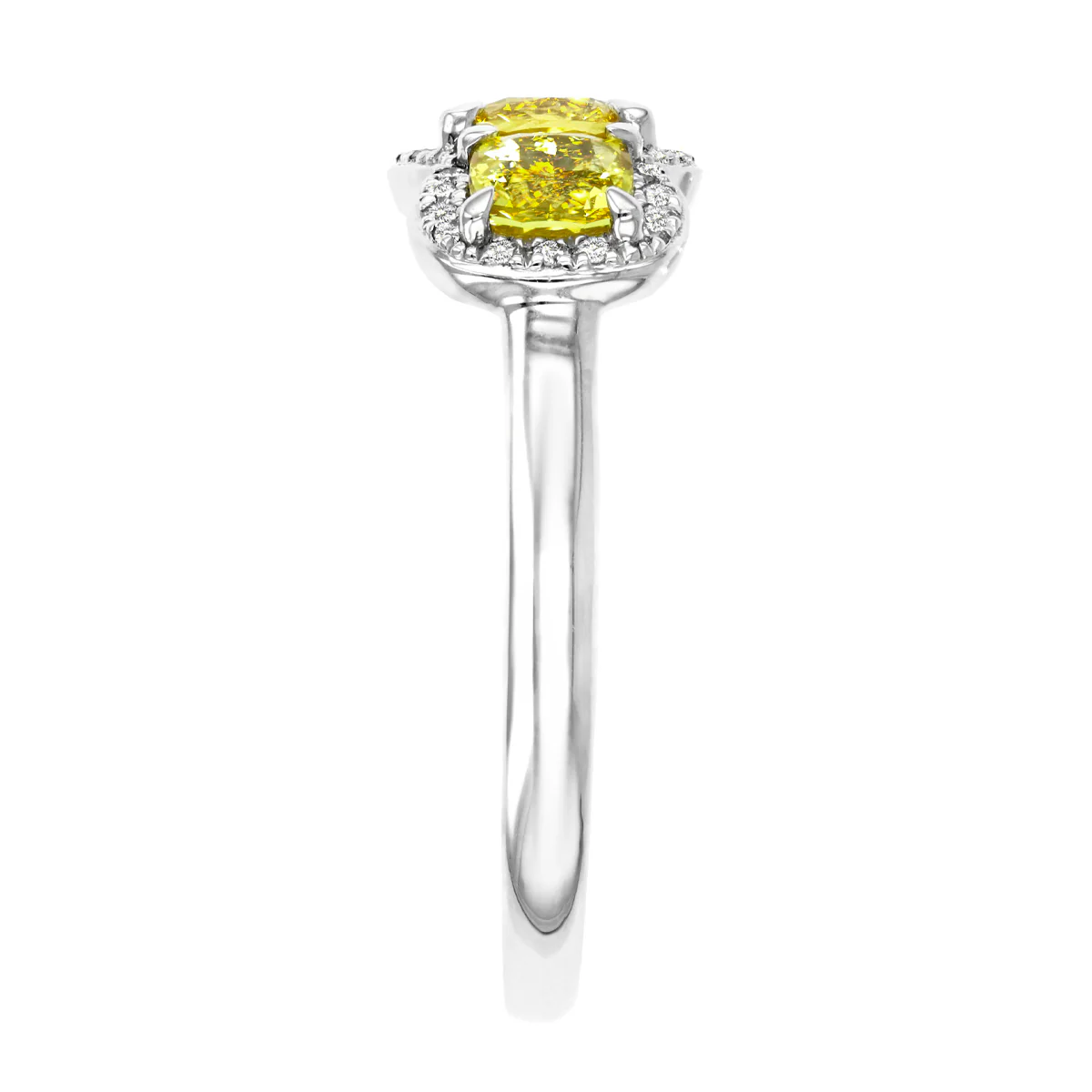 Riviera Collection 1.06ct Yellow Sapphire & Diamond Triple Halo Ring | Platinum - Image 4