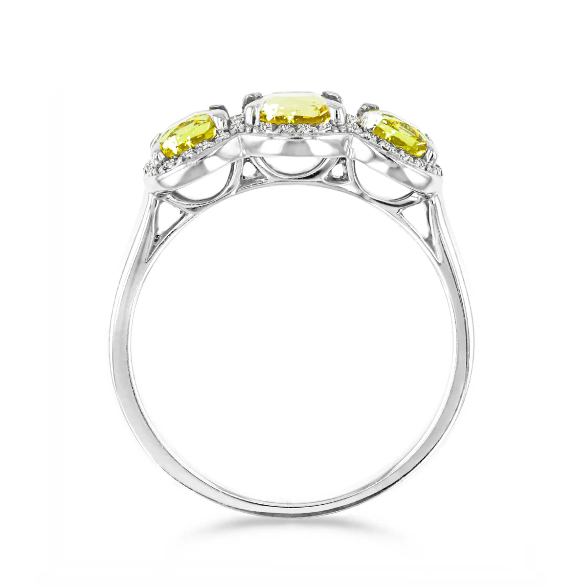 Riviera Collection 1.06ct Yellow Sapphire & Diamond Triple Halo Ring | Platinum - Image 5