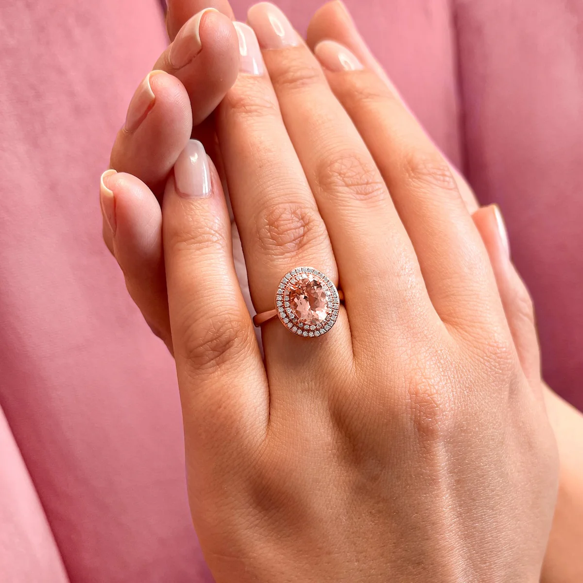 Riviera Collection 2.13ct Morganite & Diamond Ring | 18K Rose Gold - Image 6