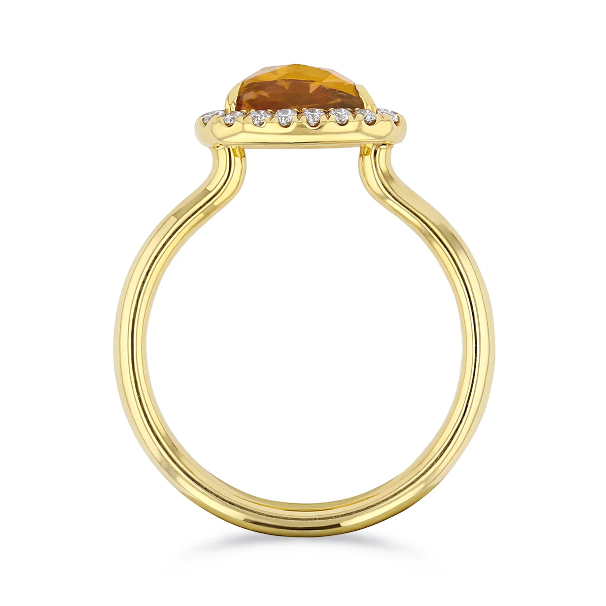Riviera Collection 2.81ct Rose Cut Orange Sapphire & Diamond Ring - Image 4
