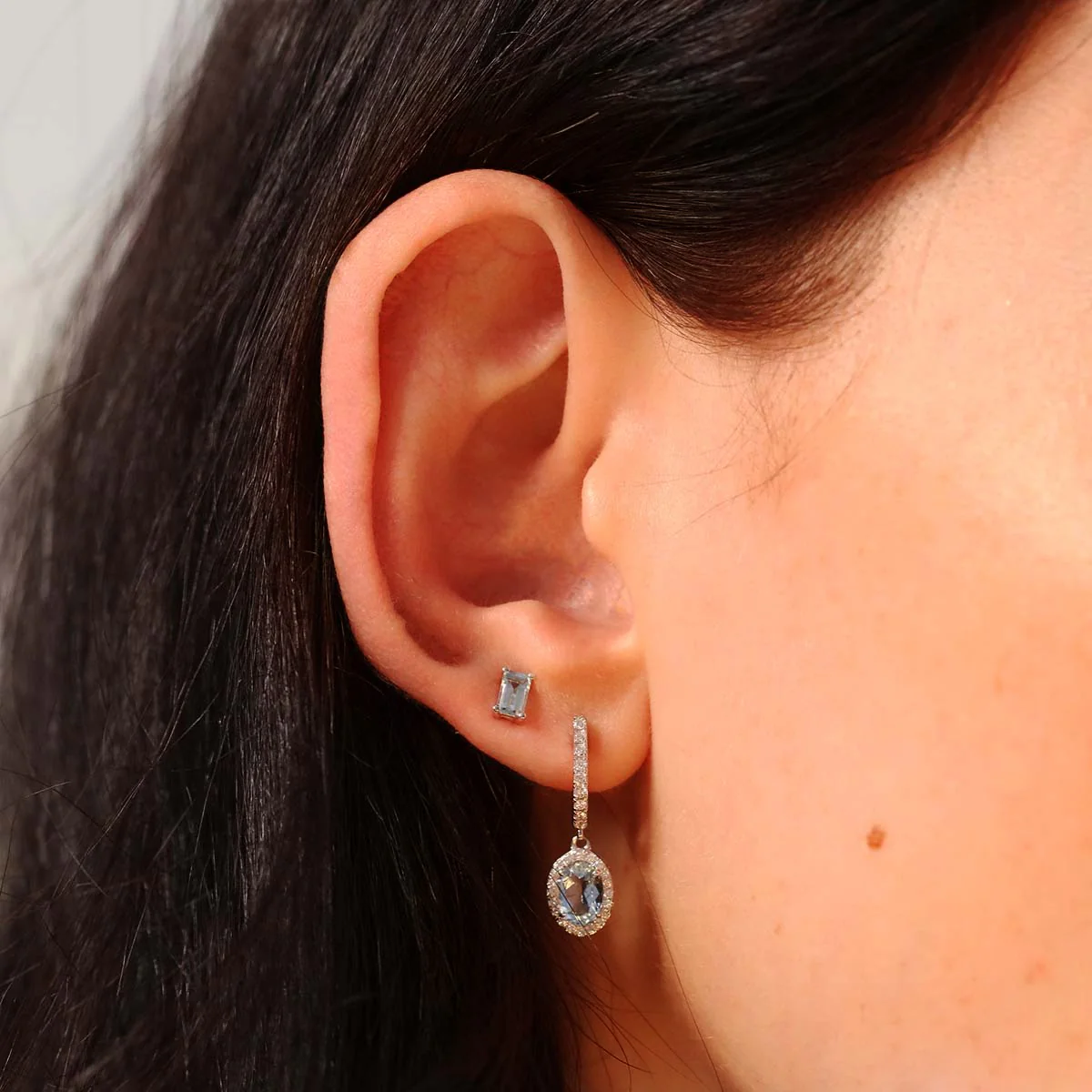 Rosa Mer 0.58ct Aquamarine Stud Earrings | 9K White Gold - Image 6