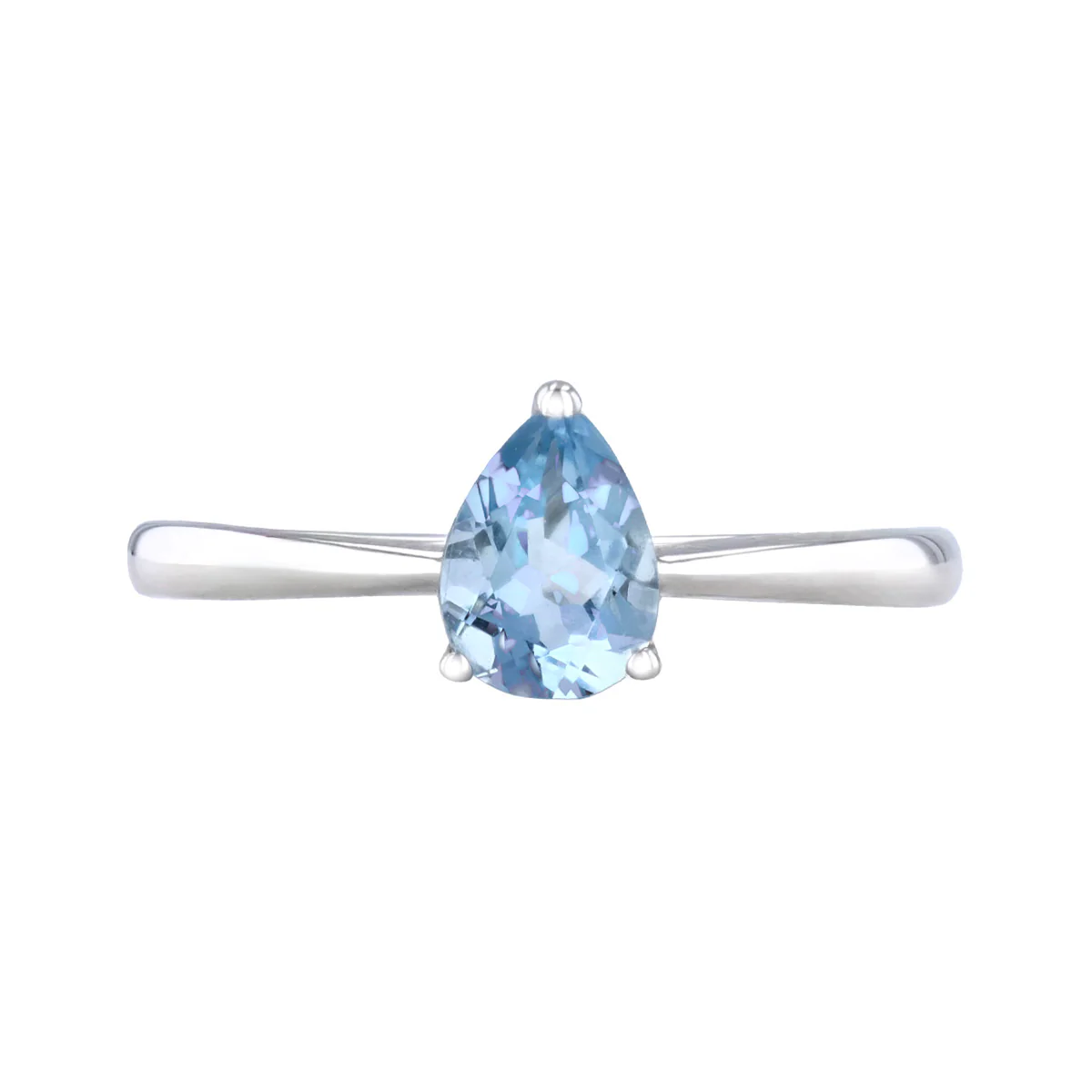 Rosa Mer 0.58ct Pear Cut Aquamarine Solitaire Ring | 9K White Gold - Image 2