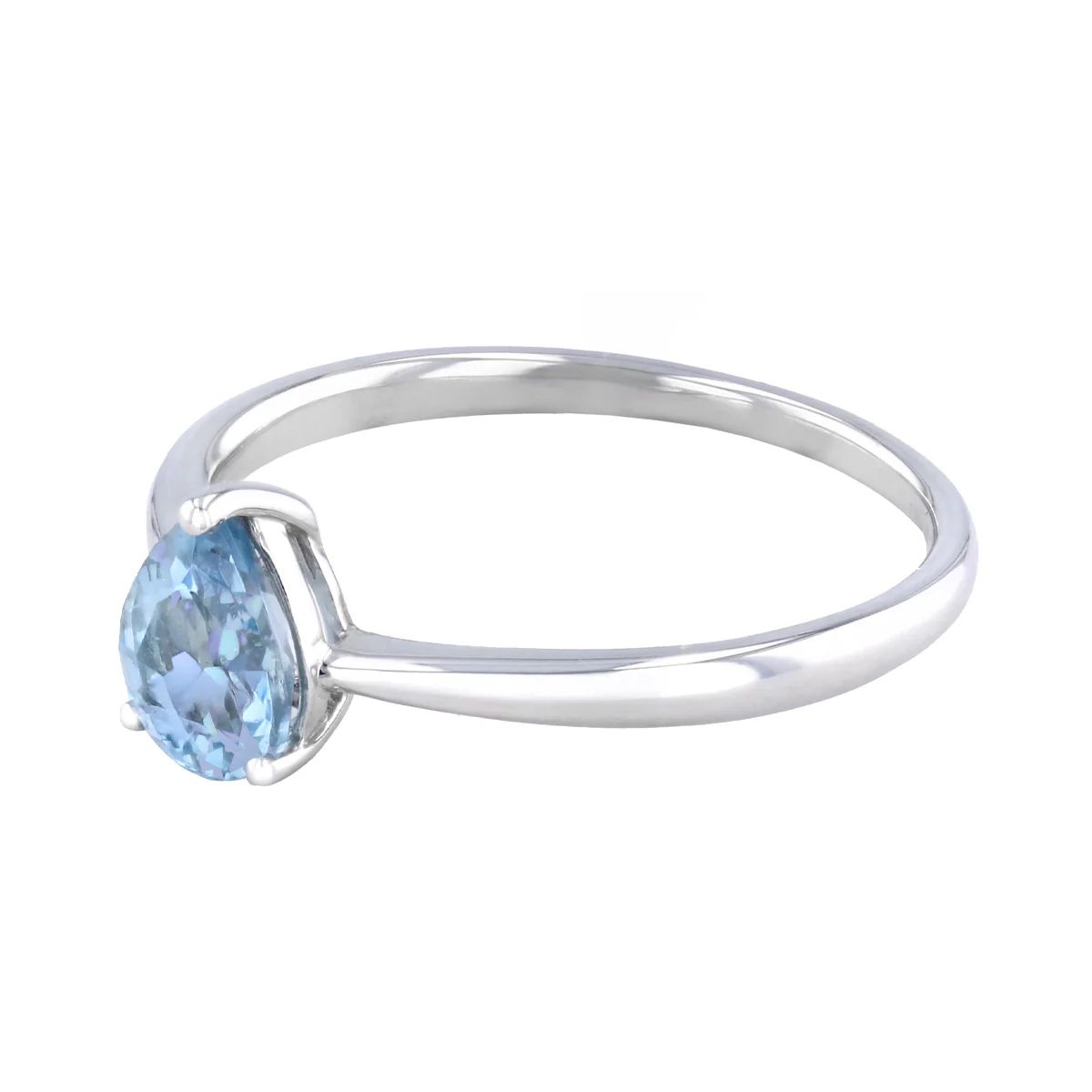 Rosa Mer 0.58ct Pear Cut Aquamarine Solitaire Ring | 9K White Gold - Image 3