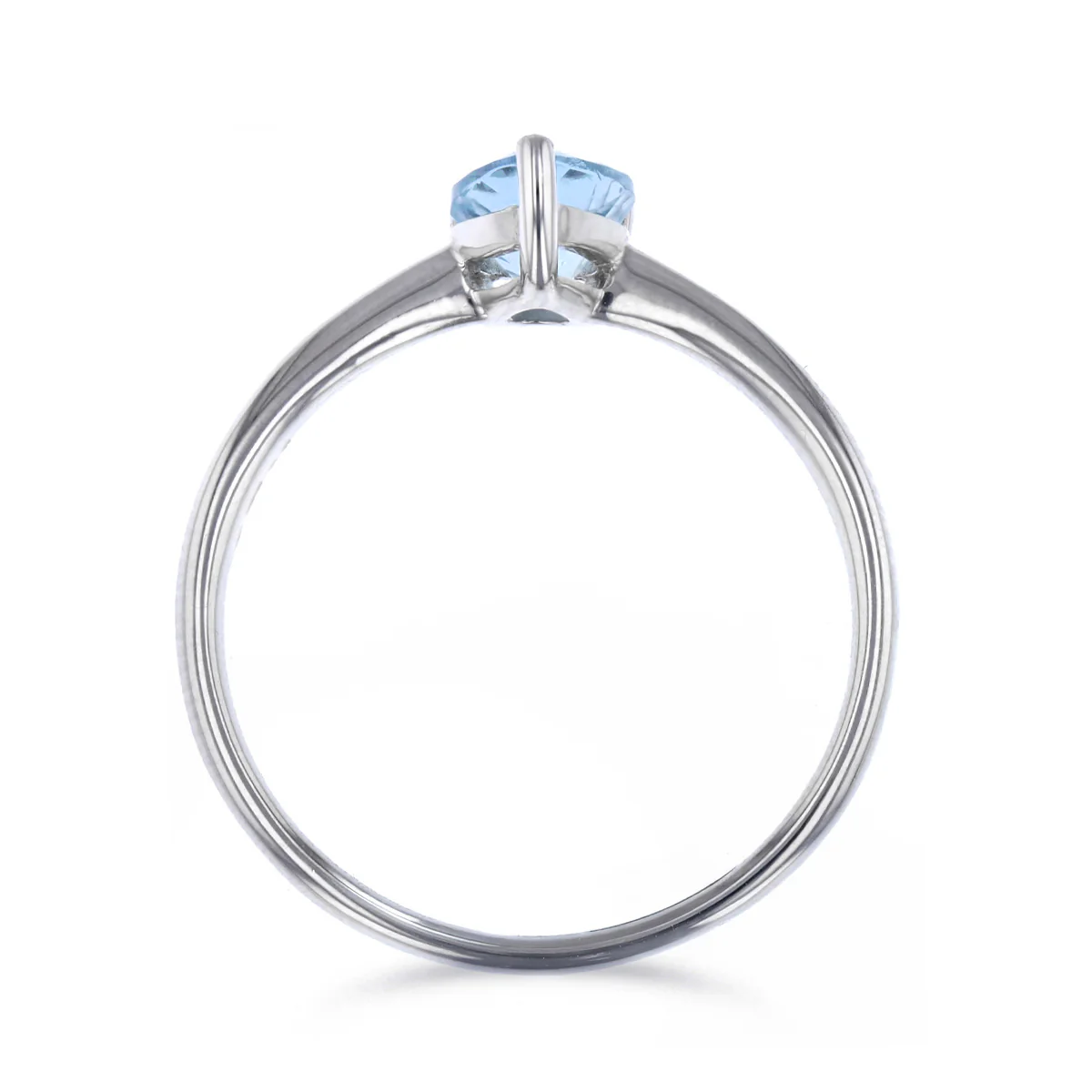 Rosa Mer 0.58ct Pear Cut Aquamarine Solitaire Ring | 9K White Gold - Image 5