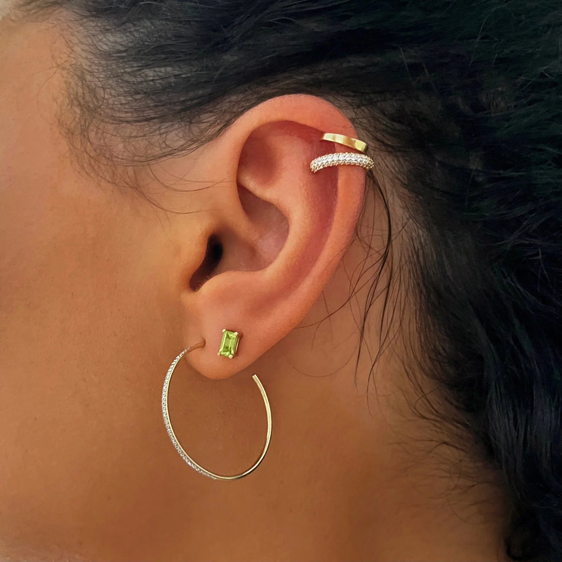Rosa Mer 0.58ct Peridot Stud Earrings | 9K Yellow Gold - Image 3
