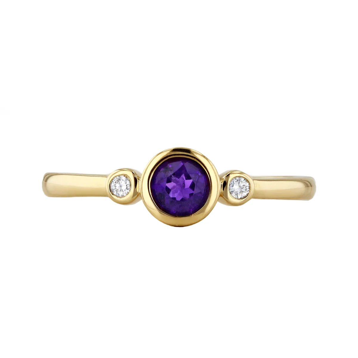 Rosa Mer Collection 0.24ct Amethyst and Diamond Dress Ring | 9K Yellow Gold - Image 2