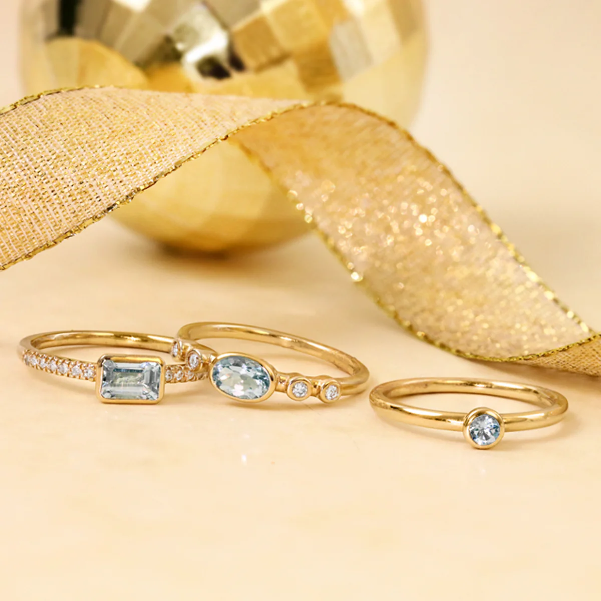 Rosa Mer Collection 0.45ct Oval cut Aquamarine & Diamond Bezel Set Ring | 9K yellow Gold - Image 8
