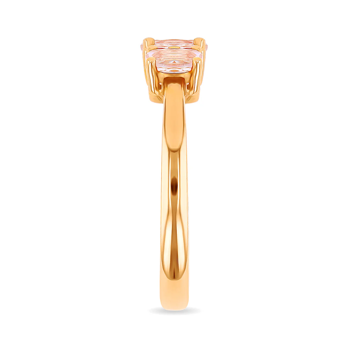 Rosa Mer Collection 0.61ct Morganite & Diamond Trilogy Ring | 9K Rose Gold - Image 3
