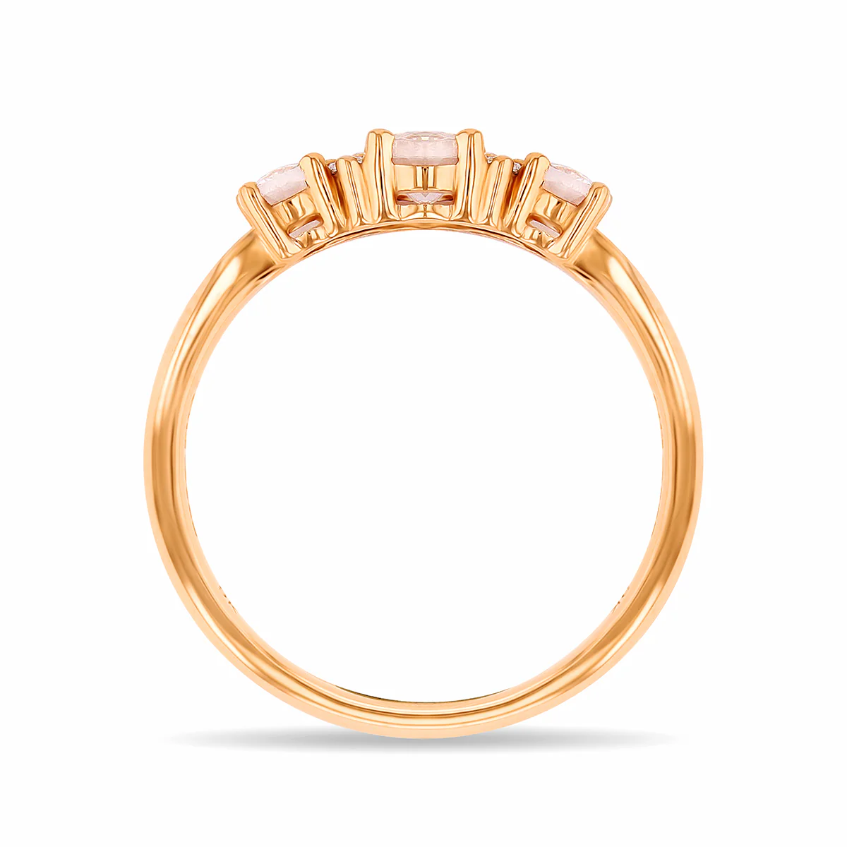Rosa Mer Collection 0.61ct Morganite & Diamond Trilogy Ring | 9K Rose Gold - Image 4