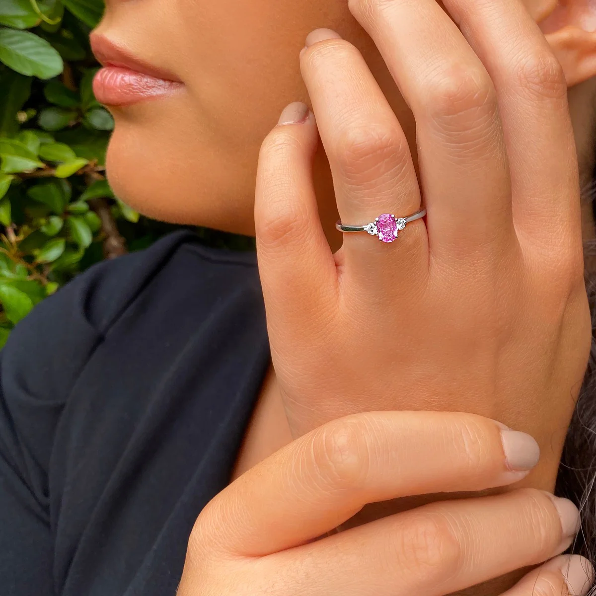 Rosa Mer Collection 0.66ct Pink Sapphire & Diamond Ring - Image 4