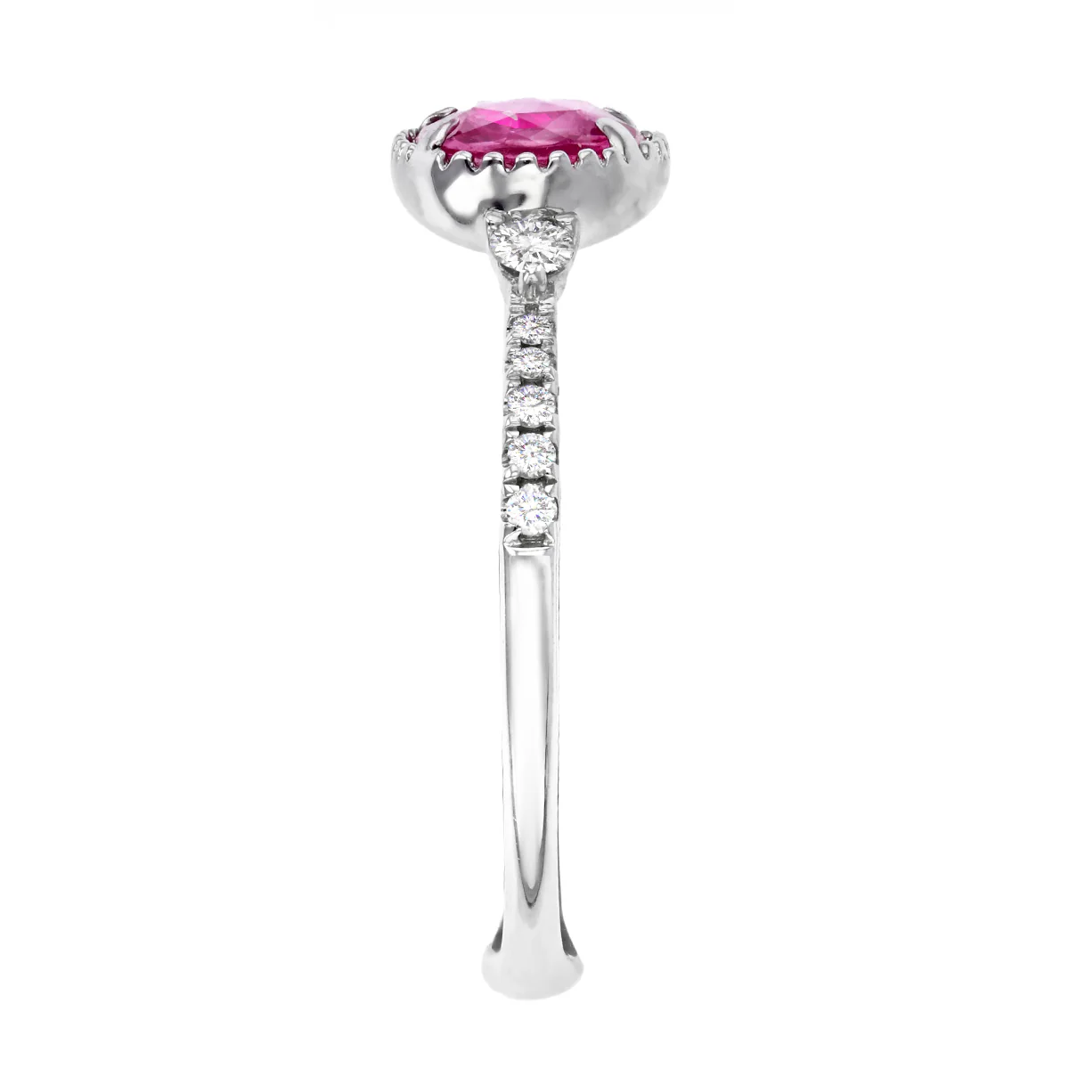 Rosa Mer Collection 0.71 Pink Sapphire and Diamond Tiara Ring Set - Image 8