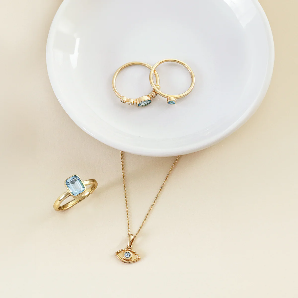 Rosa Mer Collection 1.44ct Aquamarine Bezel Set Ring | 9K Yellow Gold - Image 7