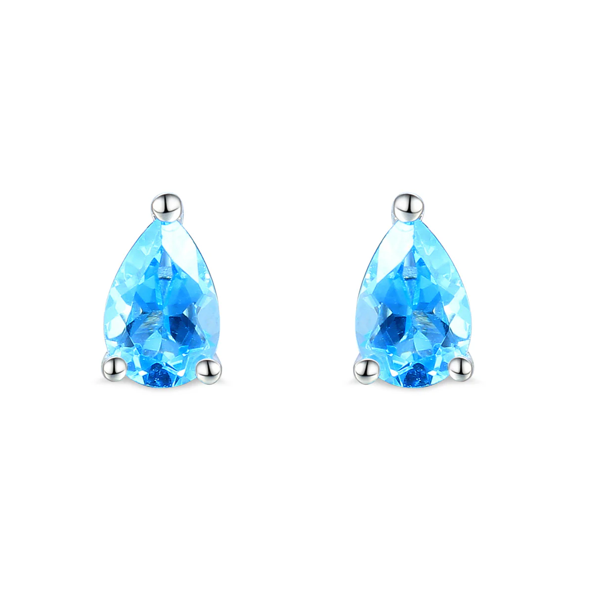Rosa Mer Pear Aquamarine Pendant & Earring Set | 9K White Gold - Image 4