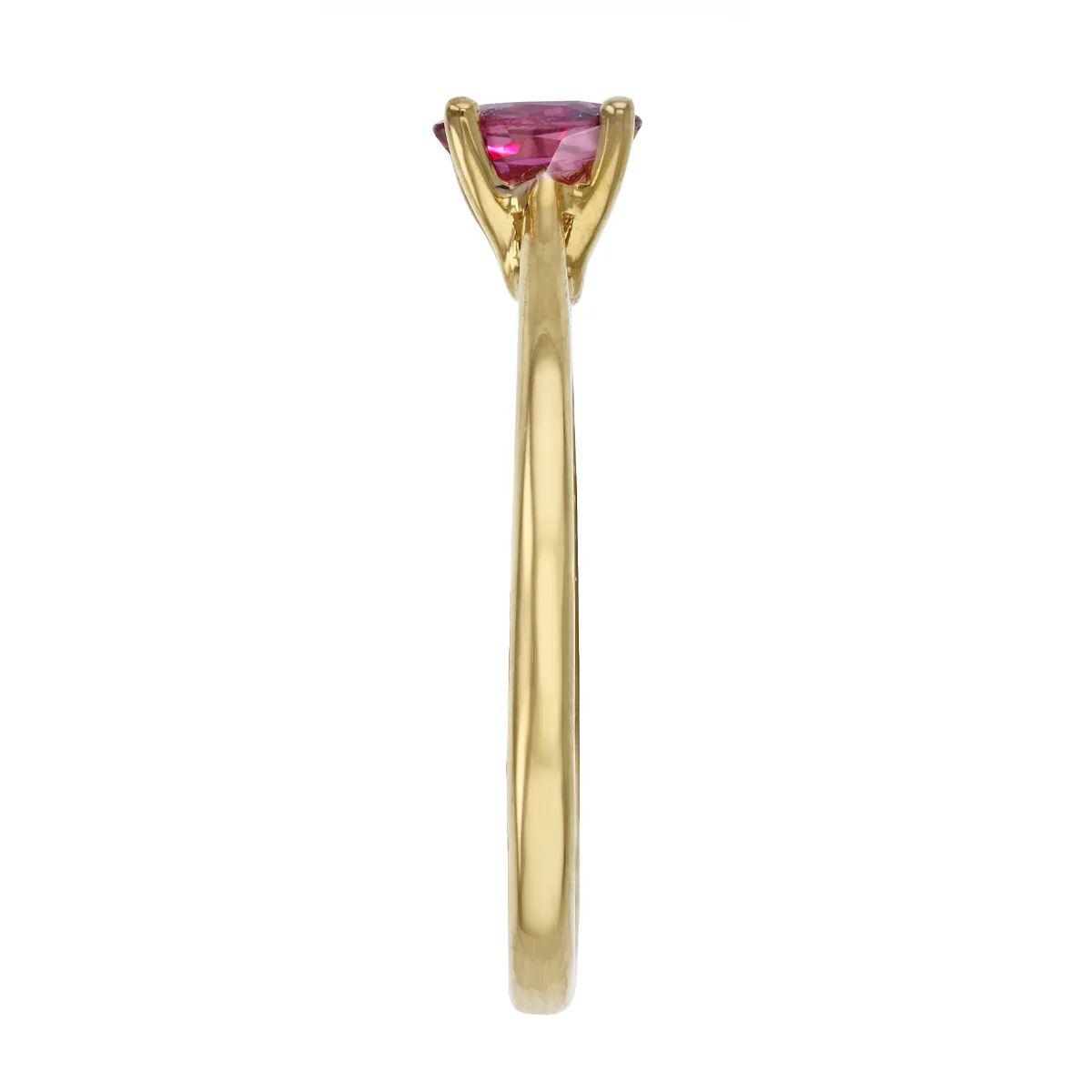 Ruby Solitaire Ring | Pre-Loved | 18K Yellow Gold - Image 4