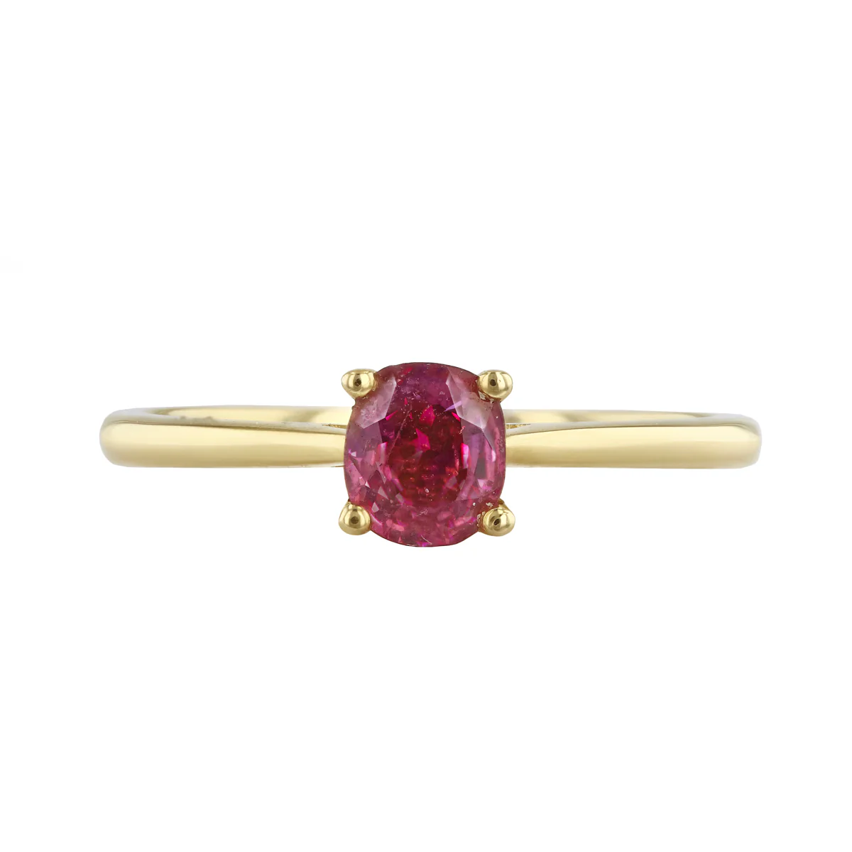 Ruby Solitaire Ring | Pre-Loved | 18K Yellow Gold - Image 5