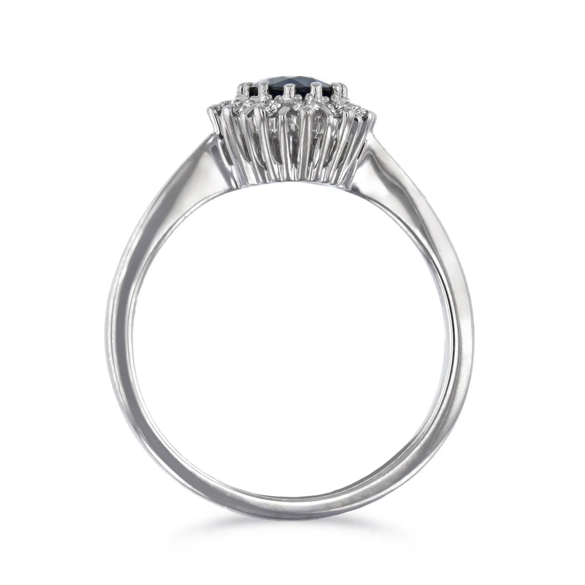 Sapphire and Diamond Bar Set Cluster Ring | Pre-Loved | 18K White Gold - Image 5