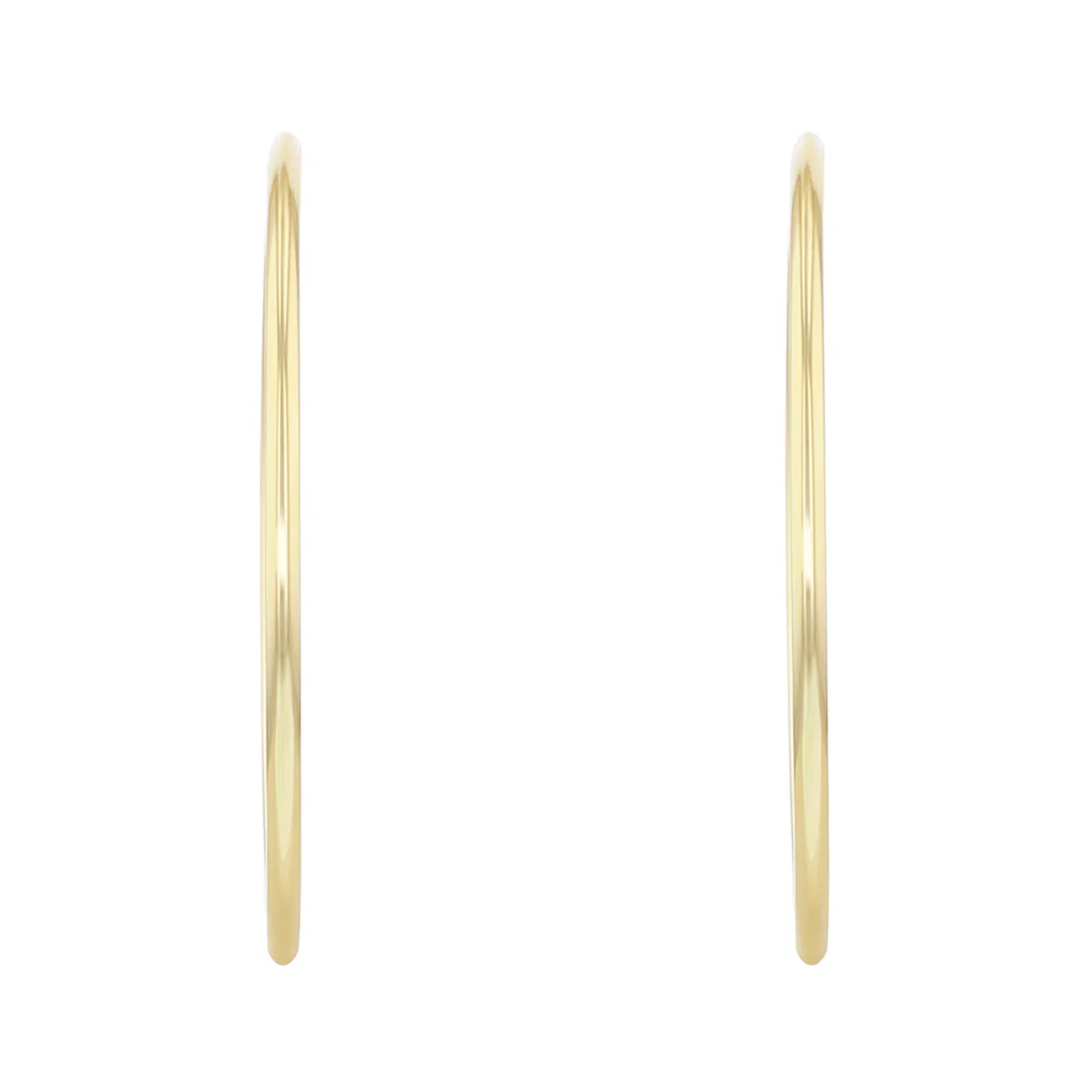Soleil Collection 45mm Plain Hoop Earrings | 9K Solid Yellow Gold - Image 3