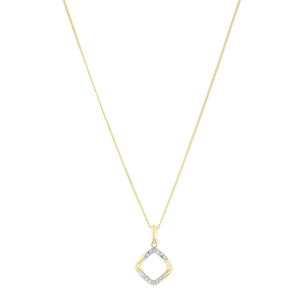 Soleil Collection 0.06ct Diamond Geometric Necklace | 9K Yellow Gold - Image 2