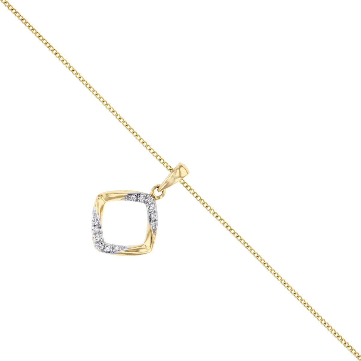 Soleil Collection 0.06ct Diamond Geometric Necklace | 9K Yellow Gold - Image 3